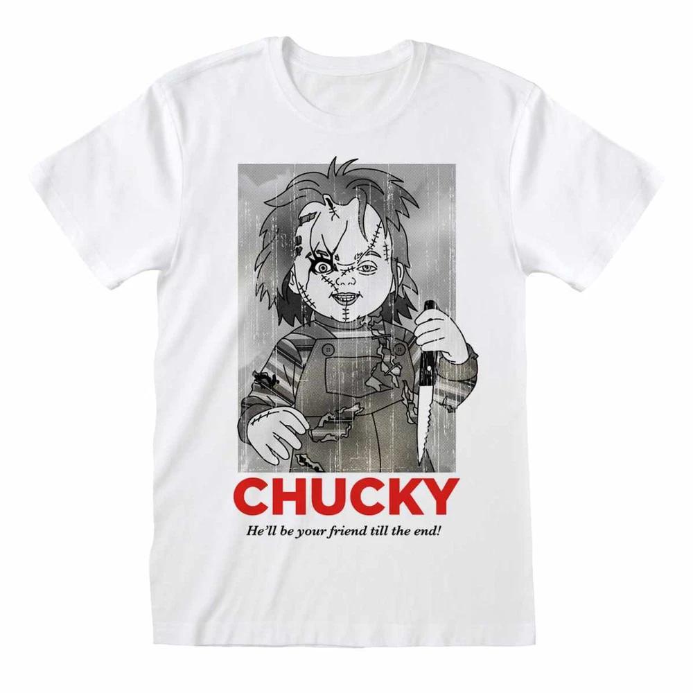 Childs Play TShirt Chucky Be Your Friend Movie New White Official S