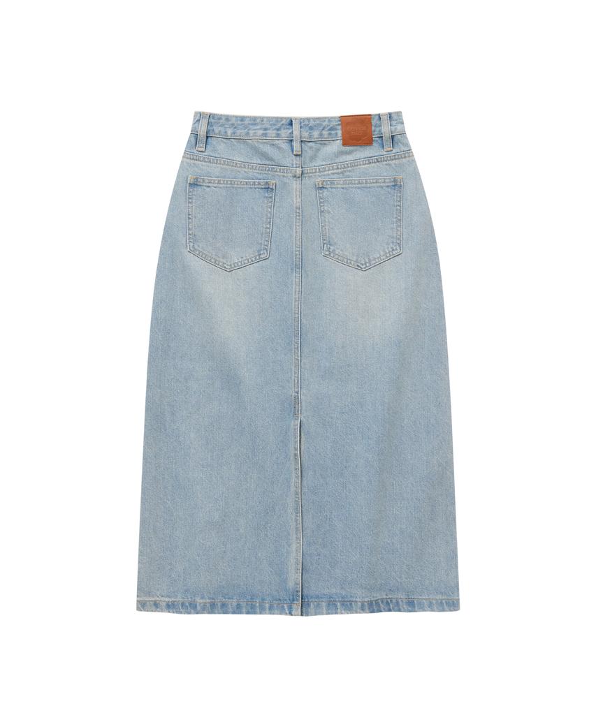 COVERNAT WOMAN Denim Long Skirt Light Blue