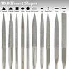 10Pcs Diamond Needle File Set 3x140mm Mini Needle File Kit For Stone Glass Metal Carving Craft Hand Tools Needle File Set