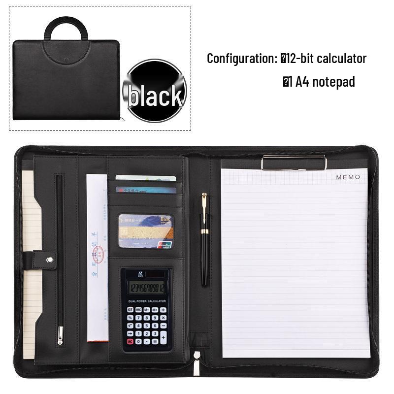 

Многофункциональная кожаная папка для документов формата А4 на молнии - Офисные принадлежности для бизнеса