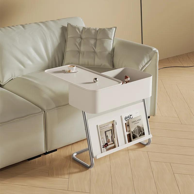 Modern Sofa Side Table Small Square Coffee Tables with Hidden Storage Coffee Tables for Living Room Big Size Interior Furniture