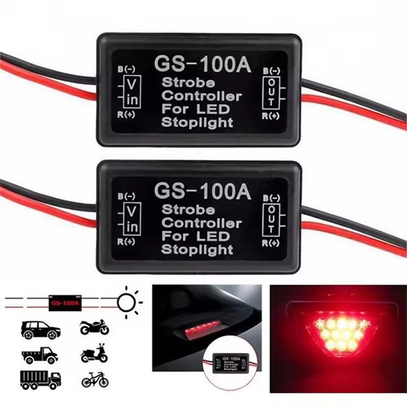 Gs-100A Brake Lights Strobe Controller Led Tail Light Controller Box With Fast Slow Flash Safety Warn Alert Controller For Car