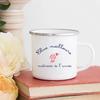 Creative Merci Maîtresse Print Mugs Coffee Cups Drinks Water Milk Cup Enamel Mug School Home Handle Drinkware Gift for Maîtresse