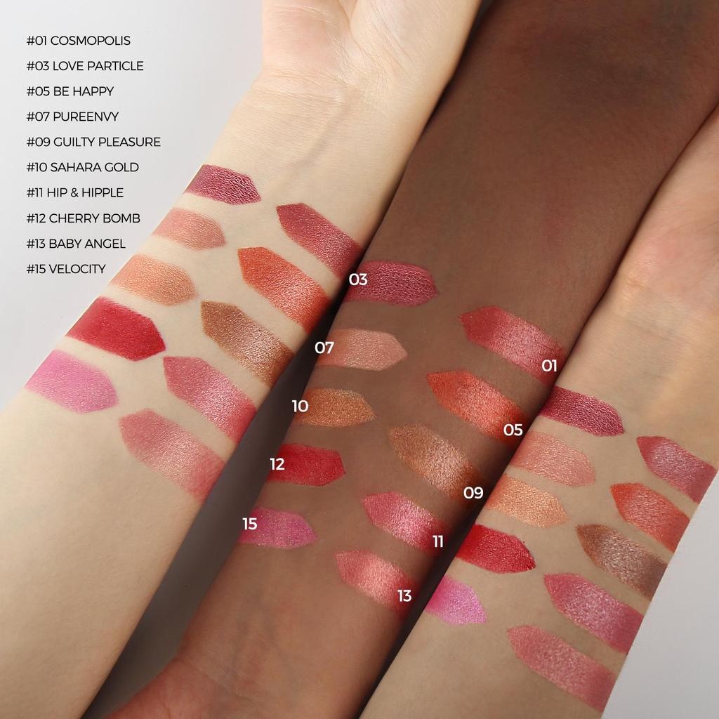 Non-Fading Hydrating Pearl Shimmer Lipstick with Long-Lasting Moisturizing Balm.