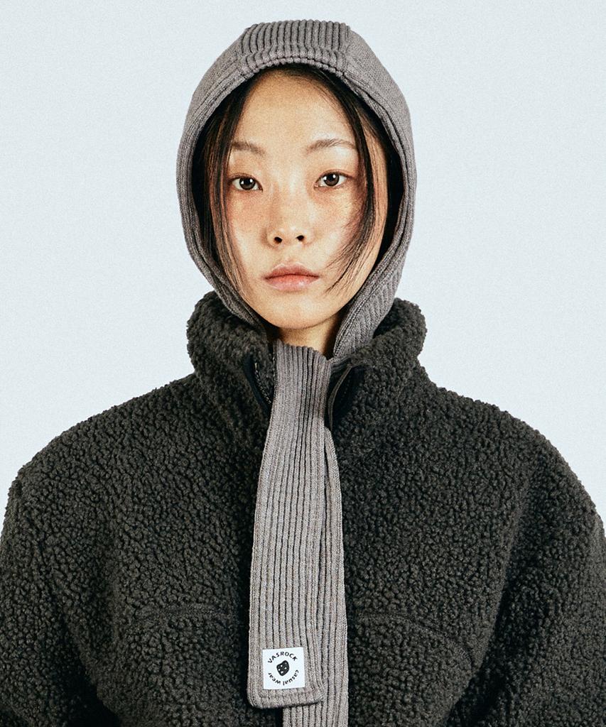 VASROCK Churros Knit Scarf Balaclava Gray