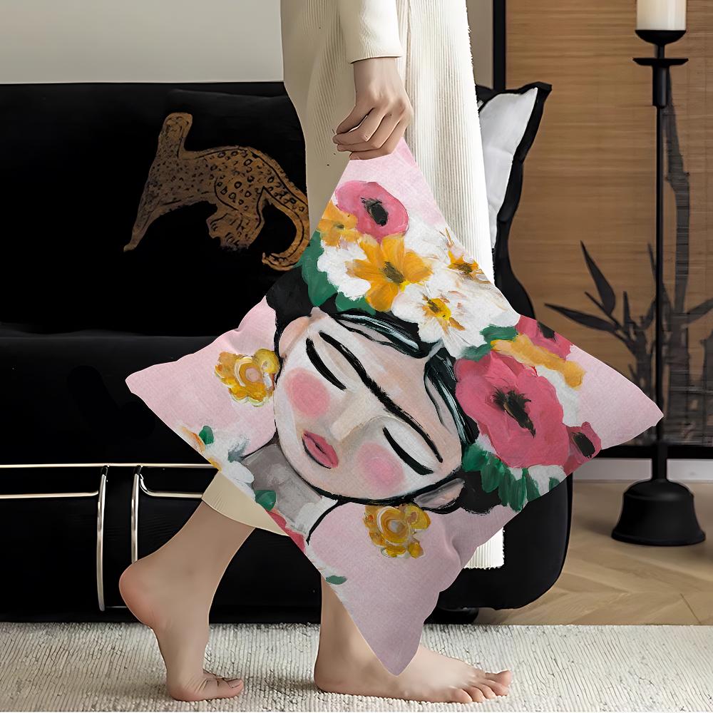 

Vintage Abstract Line Woman Flower Modern Pillow Anime Pillow Sofa Bed Head Pillow Cover Cushion Cover 45x45 cm Fashion 16x16Inch