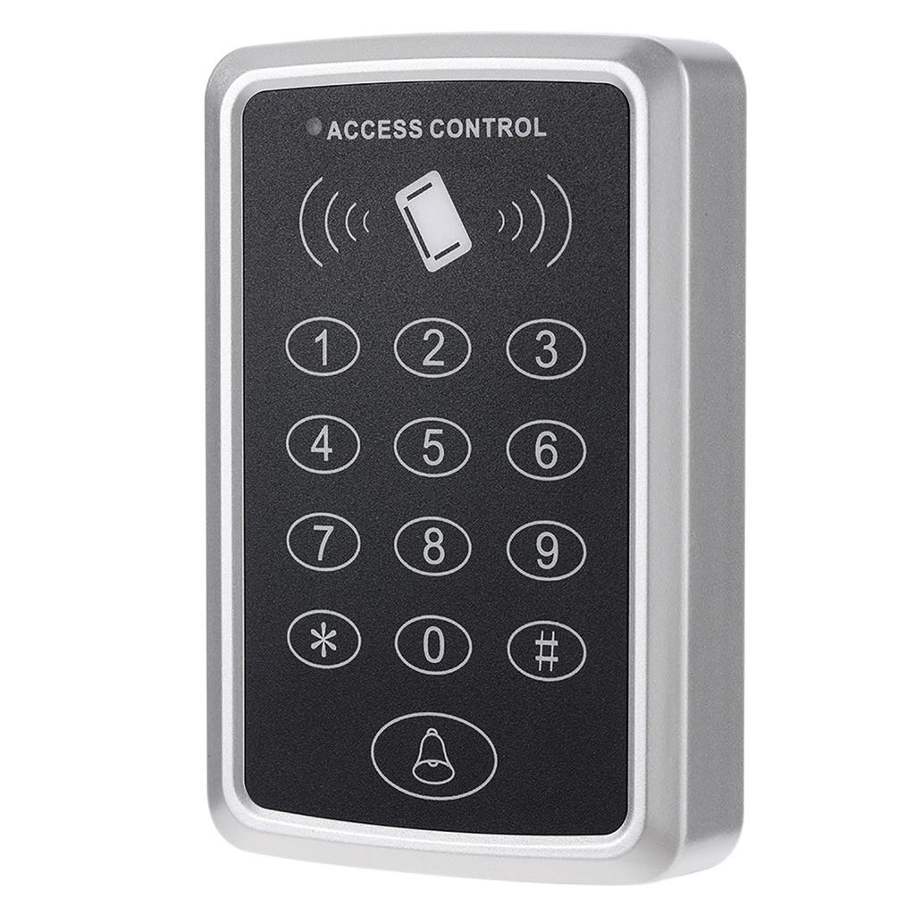 125KHz Proximity Single Door Access Control System Keypad with 10pcs ID Keyfobs for Security, Smart Card Standalone Reader Supports Passwo