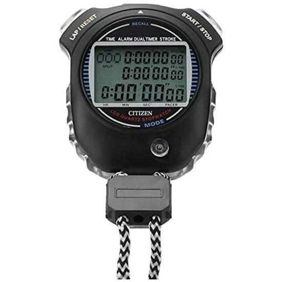 Rhythm Stopwatch Waterproof Split Time Pace Count Function Stroke Measurement Black CITIZEN LC058-A02