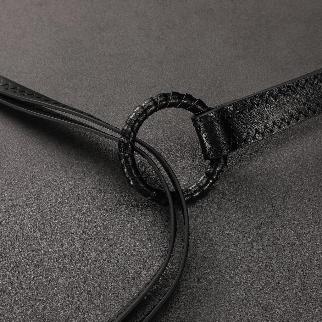 Women's Coffee Brown Silk Scarf Belt with Wide-Leg Cargo Jeans Retro Style