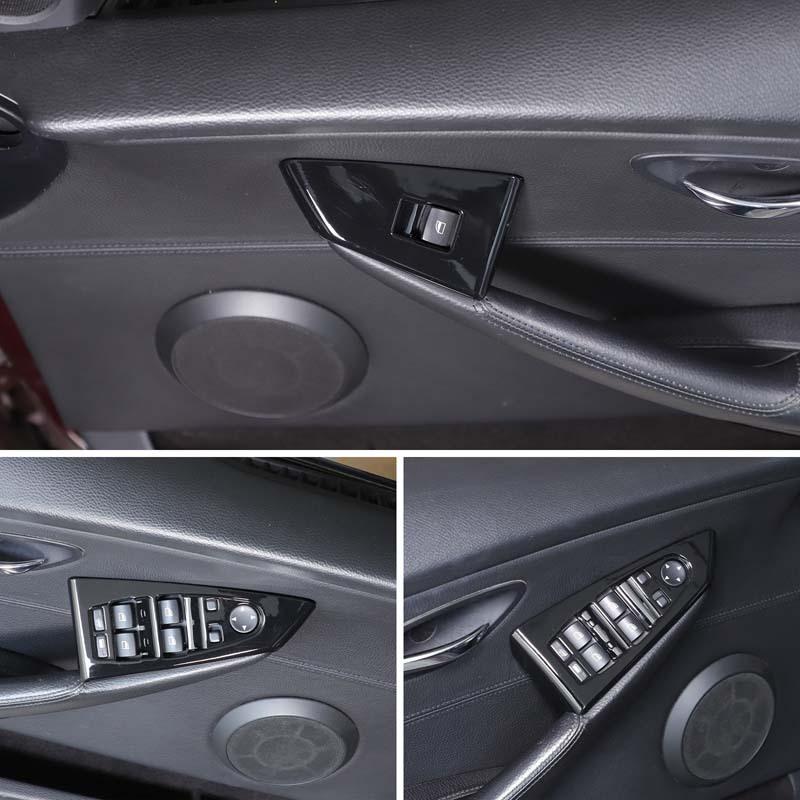 For BMW 6 Series E63 E64 2004-2009 ABS Carbon Fiber Car Door Window Lift Switch Button Frame Panel Trim Interior Car Accessories