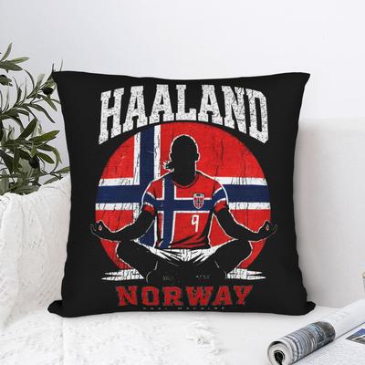 Haaland Norway  Football  Pillowcase Polyester Cushion Cover Decoration Soccer Pillow Case Cover Home Zipper 45*45cm