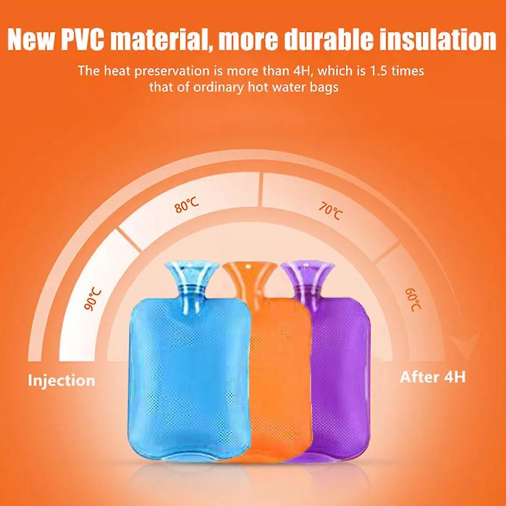Hot Water Bottle Long Term Heat 2L Leak-Proof Bed Bottle with Knitted Cover Hot Water Bottle for Bed for Adults Children