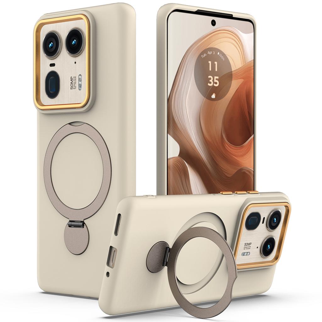 For Motorola Moto X50 Ultra 5G/Motorola Edge 50 Ultra 5G Magnetic Case Rotating Ring Kickstand TPU + PC Back Cover