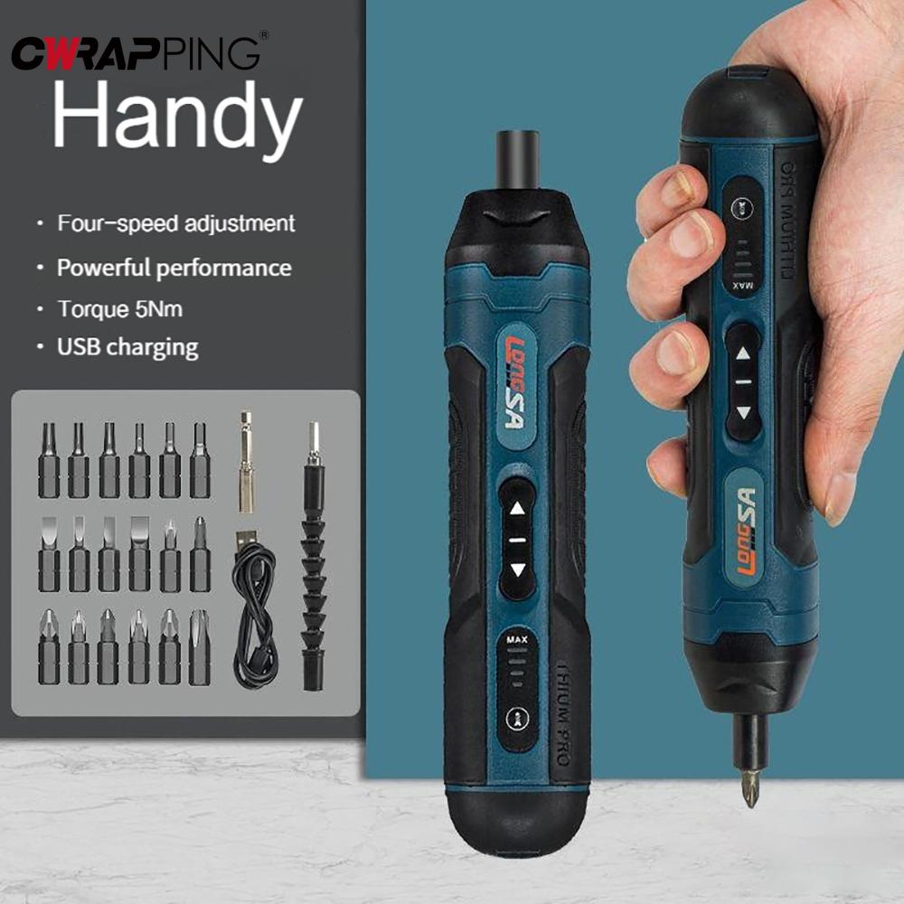 3.6V Cordless Electric Screwdriver Rechargeable 1300mAh Lithium Battery Mini Drill Power Tools Set Household Maintenance Repair