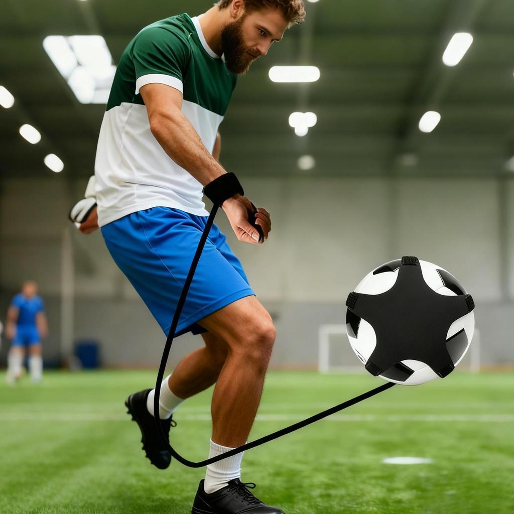 Fußball Kick Back Trainer Trainingsgerät Übungswerkzeug mit Schnur Verstellbares Armband Übungshilfe für Jungen Mädchen