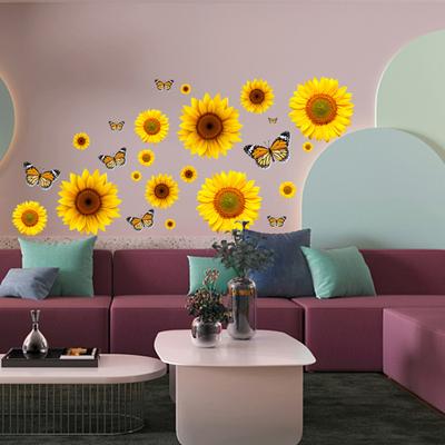 Sonnenblume Schmetterling Druck Wandaufkleber Haushaltsraum Dekoration