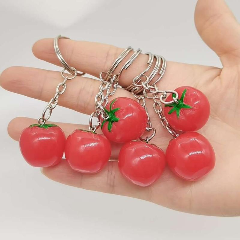 Simulation Tomato Charm Keychain Keyring Backpack Accessories Car Jewelry Gift