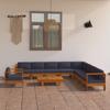 Day and Night - Day and Night Garden Furniture 10 Pieces with Dark Gray Acacia Wood Cushions