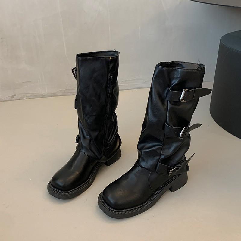 

Wasteland wind boots women s new summer and autumn thick heel thick sole retro brown boots knight pile boots 40