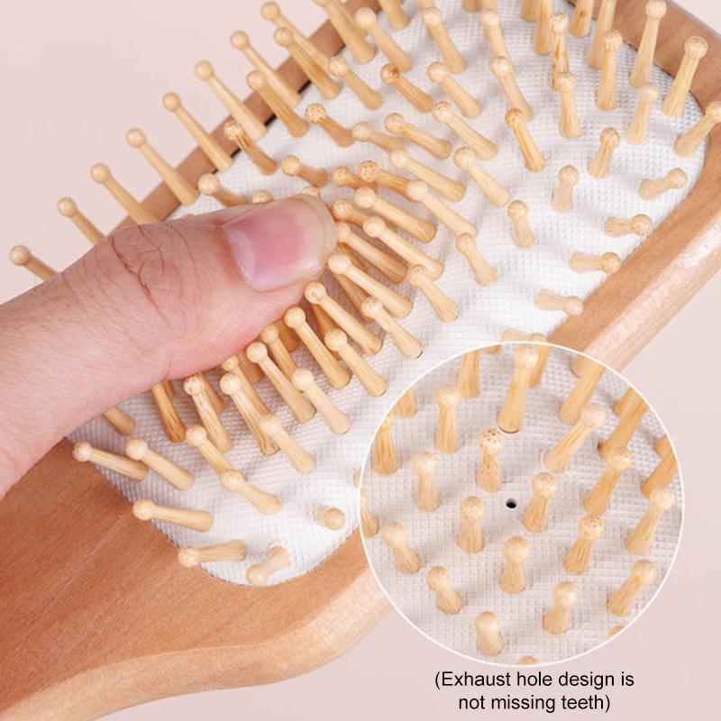 Airbag Wood Comb Massage Hair Brush Comb For All Hair Types Anti-Static Comb & Scalp Massager Ir Cushion Design For Detangling