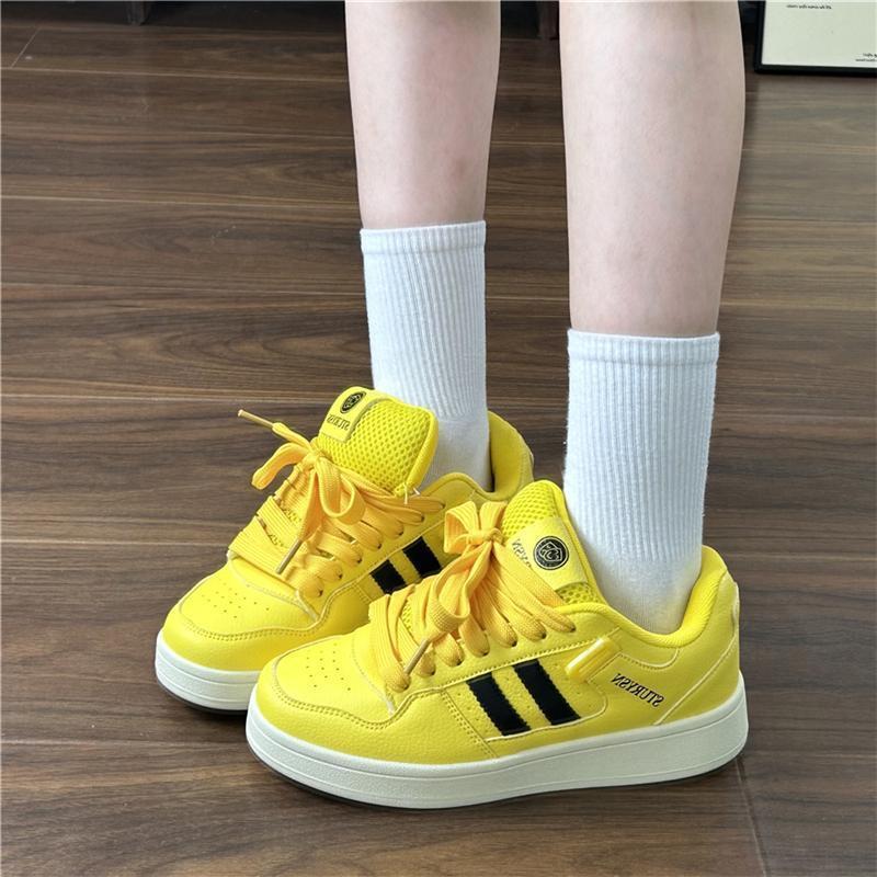 Yellow Chubby Bread Shoes Women's New Summer Versatile Leisure Sports Guochao Skateboard Shoes