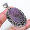 Natural Amethyst Rough Gemastone 925 Sterling Silver Jewelry Pendant 2.44" AP-14421