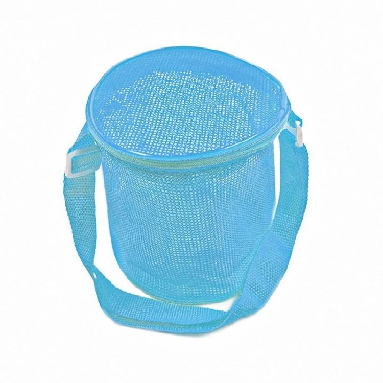 Reusable Kids Beach Play Shoulder Bag Zippered Mesh Storage Bag with Adjustable Strap For Seashells Hunting Sand Game