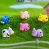 Colorful Mini Resin Cow Figurines For Creative Diy Garden Decoration
