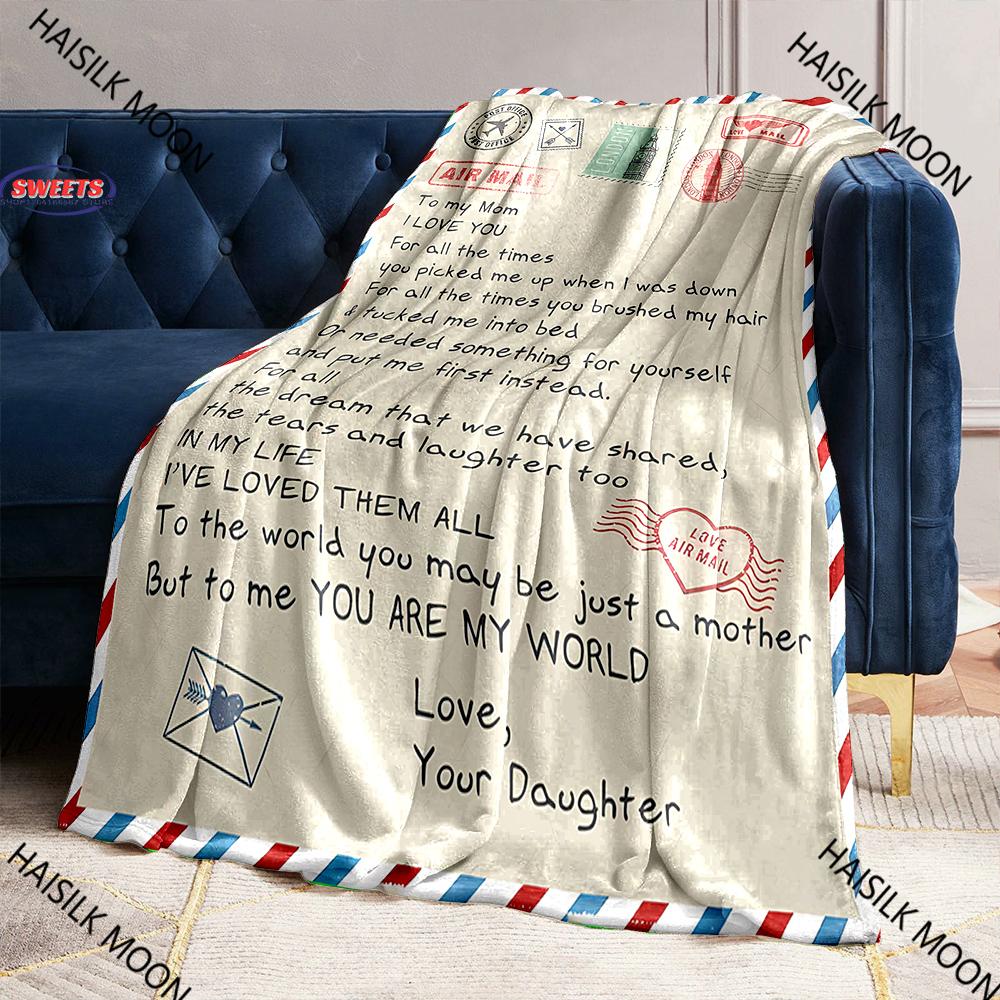 Throw Blankets Anniversary Birthday Mother's Day Gift for Mom from Daughter Son,Super Soft Flannel Throw Blankets for Bed Couch