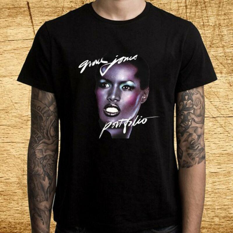 

Grace Jones Portfolio Short Sleeve Black All Size Gift Shirt KH802 Unisex T-Shirt XXL