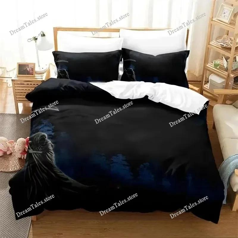 Dark Grim Reaper Bedding Set Single Twin Full Queen King Size Bed Set Adult Kid Bedroom Duvet Cover Sets 3D Anime Luxury Gift741
