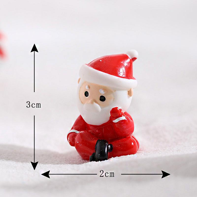 Ornamente de Crăciun din Rășină Figurine Drăguțe cu Moș Crăciun Micro Peisaj Cadou pentru Acvariu