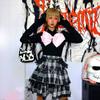 Gothic Mini Skirt  Preppy Style Skirts Women Chic Japanese  High Waist A-line Summer Plaid Patchwork Lace Skirt