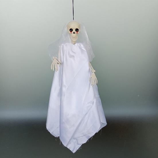 Halloween Ghost Decoration with Lanyard Easy To Hang Realistic Spooky Ghost Bride Ornament Haunted House Prop