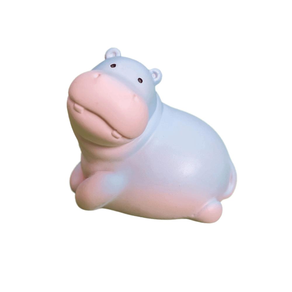 Cartoon Style Resin Hippo Statue Miniature Figure Hippopotamus Figurines  Office Desk