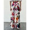 Ladies Bohemian Floral Print Wide Leg Pants