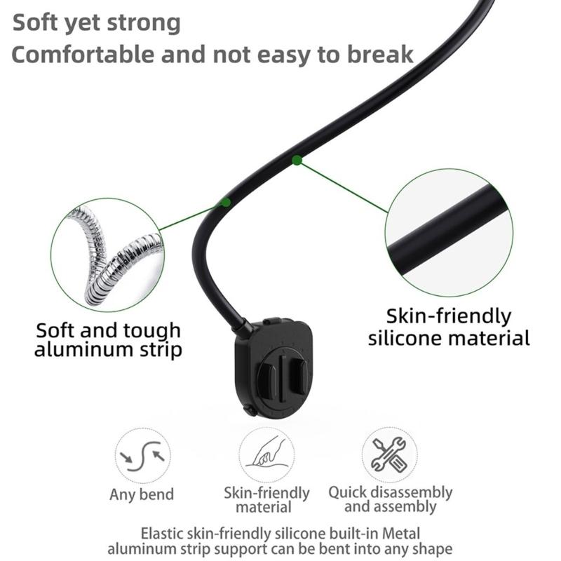 Neck Mount Holder Magnetic Quick Snap Camera Harness for 360 Action Camera Handsfree Action Recording, 360 Degree View
