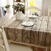 Cotton Linen Tablecloth Artificial Bark Wood Grain Pattern Pastoral Style Cover Washable Table Cloth For Tea Table