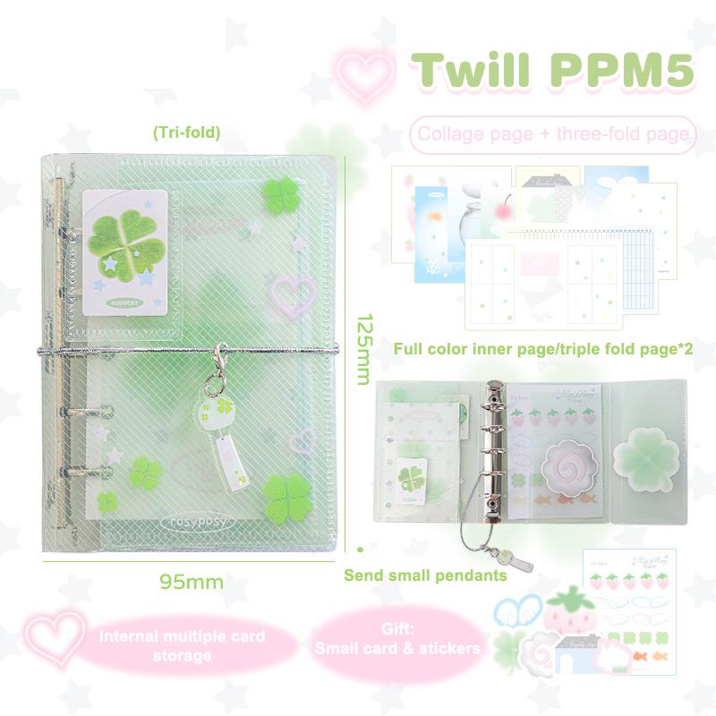 Loose Spiral Notebook Kawaii Transparent Loose-Leaf Notebooks Mini Notepad Portable Hand Account Cartoon Pocket Notebook