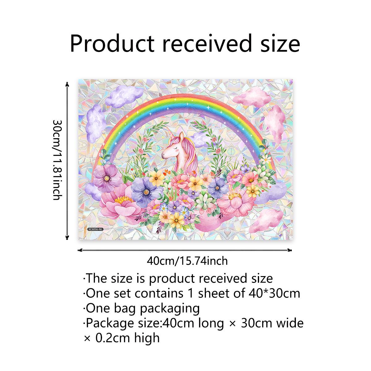 

Xc6056 Креативная красочная статическая наклейка на стекло «Солнечный свет», Радужный пони, Облако, Цветок, Наклейка на стену, Наклейка на окно