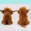 Cute Scottish Highland Cow Plush Toy Perfect For Christmas And Birthdays 9.8in Long-haired Doll