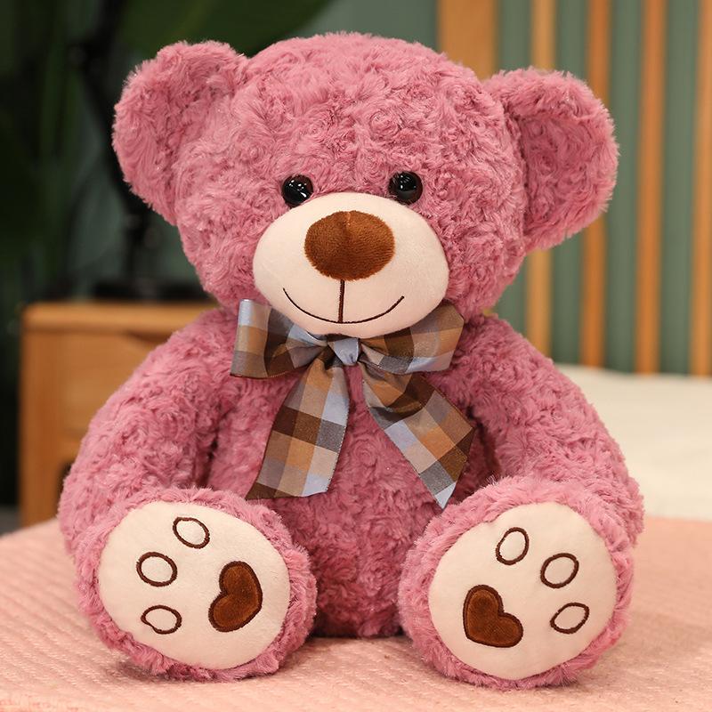 Cute Teddy Bear Plush Toy Soft Cute Couple Bow Tie Hug Bear Doll Girl Bed Hug Sleeping Doll Gift