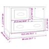 Nightstand High Gloss White 60 x 39 x 45 cm