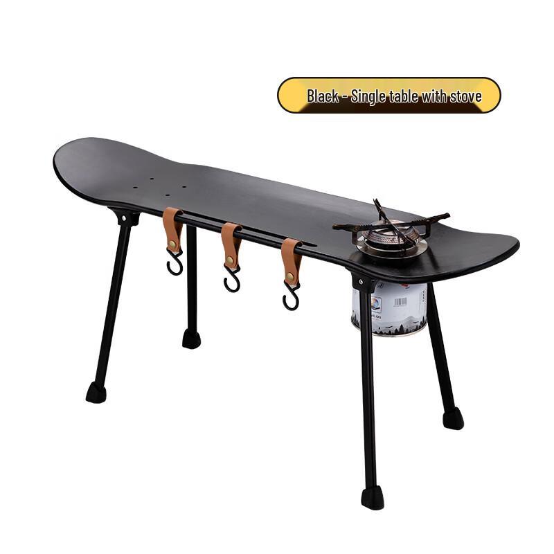 OEING Foldable Camping Table with Integrated Charcoal Stove