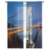 New York Night View Sheer Curtains For Bedroom Living Room Tulle Curtains For Kitchen Window Voile Curtains