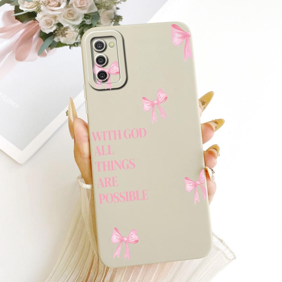 For Samsung Galaxy A03s Cute Cat Flower Cartoon Phone Case For Samsung A03S SM-A037G Shockproof Soft Silicone Covers Bumpers