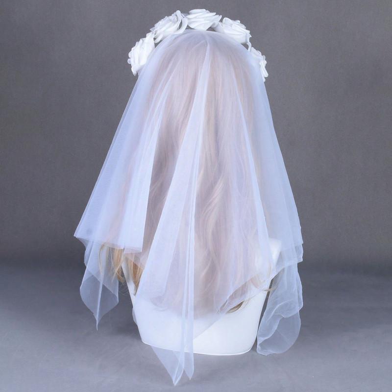 Halloween Headbuttons Day of The Dead Hair Bands Headdress Ghost Bridal Party Dark Lace Veil
