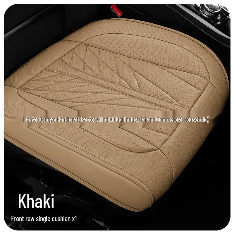 2025 All-Season Universal Breathable Leather Car Seat Cover Set - 5-Seat, Full Surround, Three-Piece