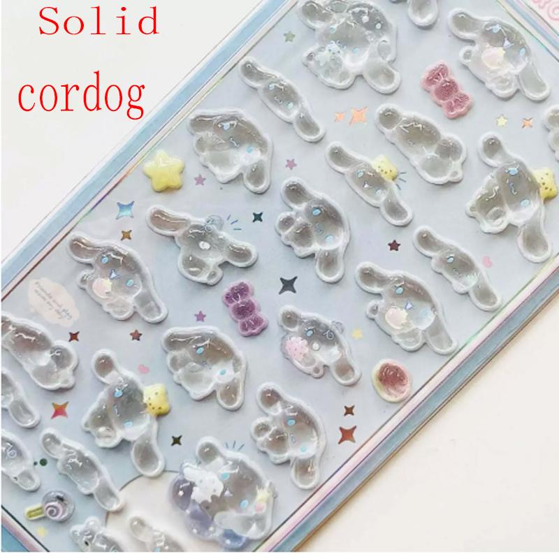 tyle Anime Sanrio Kuromi Hellokitty Hangyodon Cinnamoroll 3Dtransparent Jelly Sticker Crystal Decorative Stickers Casesdiy Toy