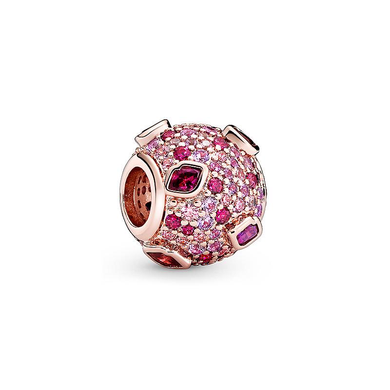 Sparking Rose Gold Plated Charm Beads Dangle Fit Original Snake Silver Bracelet Necklace Beads for Diy Jewelry Women Gift 2026